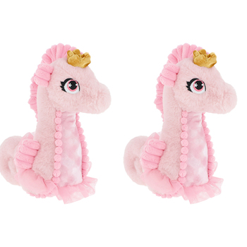 2PK Keeleco Seahorse Soft Stuffed Plush Kids Toy 24cm - Pink 3+