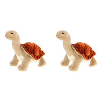 2PK Keeleco Tortoise Soft Stuffed Plush Kids Toy 25cm - Brown 3+