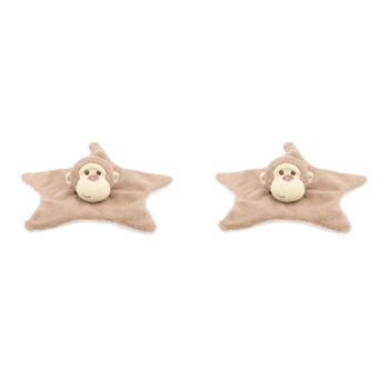 2PK Keeleco Baby 32cm Monkey Blanket Soft Animal Plush Kids Toy - Beige