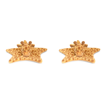 2PK Keeleco Baby 32cm Giraffe Blanket Soft Animal Plush Kids Toy - Yellow