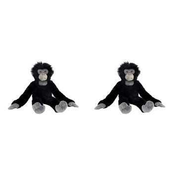 2PK Keeleco Siamang Longarms Soft Animal Plush Kids Toy 50cm - Black 3+