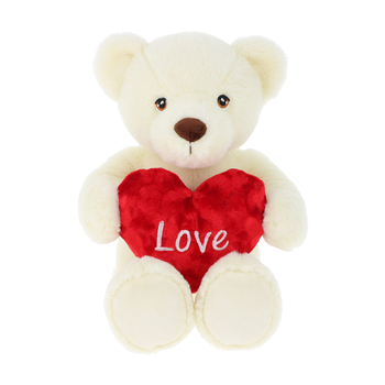 Keeleco Barney Valentine Soft Stuffed Plush Kids Toy 55cm - White 3+