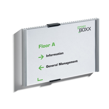 Durable 21x14.55cm Info Sign Wall Display - Silver
