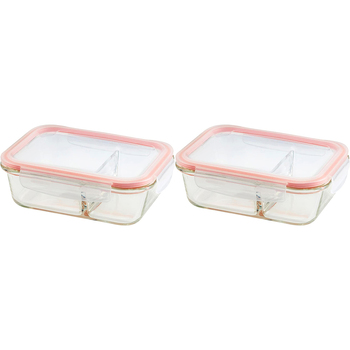 2PK Wiltshire Rectangular Glass Food Storage Container 930ml