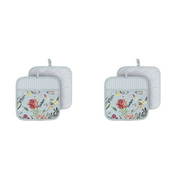 2x 2pc Ladelle Esperance Pot Holder Heat Resistant Kitchen Glove Washable