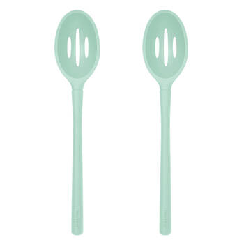 2PK Tovolo Flex-Core All Silicone Slotted Deep Spoon Cooking Utensil Light Aqua