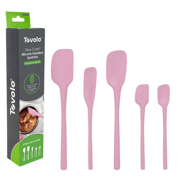 5pc Tovolo Flex-Core All Silicone Flexible Spatula Spoon Set Pink Sorbet