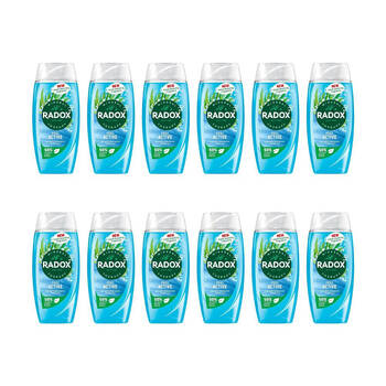 12PK Radox Shower Gel Feel Active Sea Salt & Lemon Grass 225ml Care