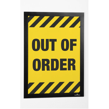 Durable Duraframe Wallpaper A4 Document Holder w/ Adhesive Strips - Black