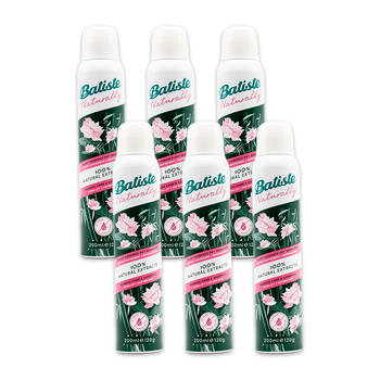 6PK Batiste Dry Shampoo 100% Natural Extract Bamboo Fibre & Gardenia 200ml/120g