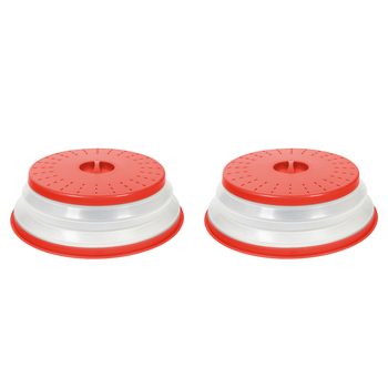2PK Tovolo Microwave Collapsible Food Cover Round - Red