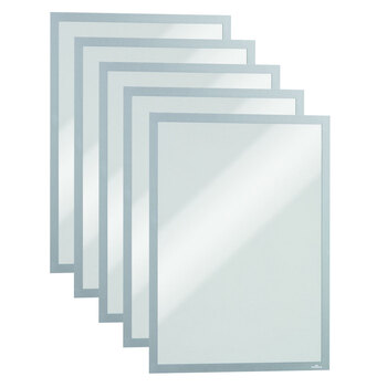 5pc Durable Duraframe Magnetic Sign Holder A3 - Silver