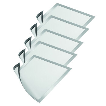 5pc Durable Duraframe Magnetic A4 Holder - Silver 