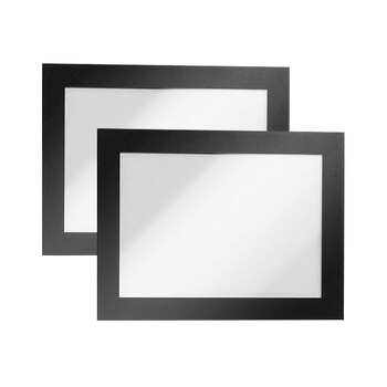 2pc Durable Duraframe A6 Sign Holder Portrait/Landscape - Black