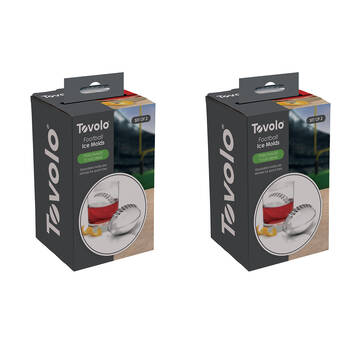 2x 2pc Tovolo Sports Range Durable Novelty Freezer Ice Mould Set Football