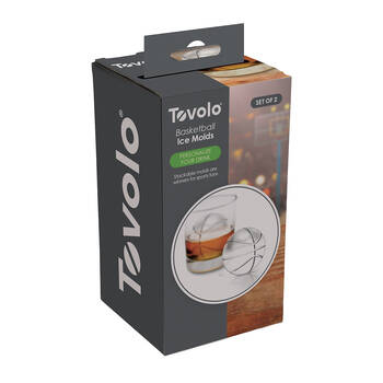 2pc Tovolo Sports Range Durable Novelty Freezer Ice Mould Set Basketball