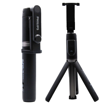 Philips Flexible Tripod Selfie Stick w/ Bluetooth Remote For iPhone - Black