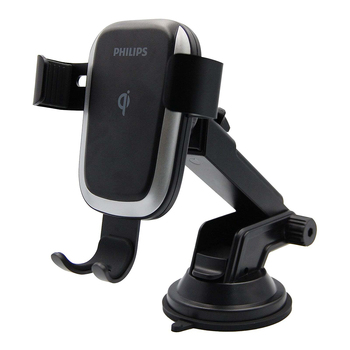 Philips 10W Qi Wireless Charging Car Mount Holder For iPhone/Samsung Black