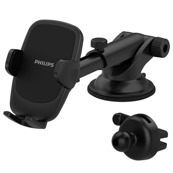 Philips Universal Car Mount Phone Holder Stand For iPhone/Samsung - Black