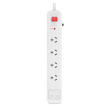 Philips 4 Outlet/2 USB-A Surge Protected Power Board