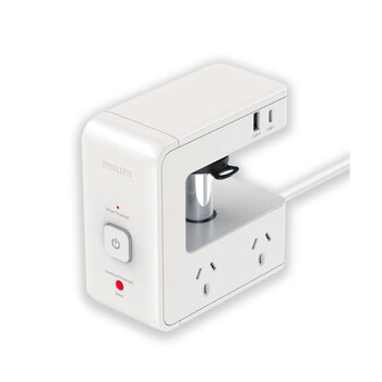 Philips 4 Outlet/2 USB-A/2 USB-C Desk Clamp Power Board