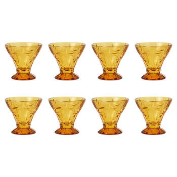 8pc Annabel Trends Cocktail Glass Palm Tree 270ml Cup Set - Amber