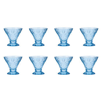 8pc Annabel Trends Cocktail Glass Palm Tree 270ml Cup Set - Blue