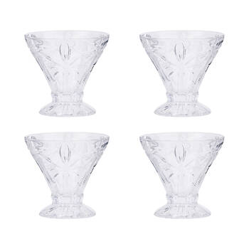 4pc Annabel Trends Cocktail Glass Palm Tree 270ml Cup Set - Clear