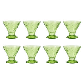 8pc Annabel Trends Cocktail Glass Palm Tree 270ml Cup Set - Green