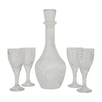 5pc Annabel Trends Glass Decanter Set Drinkware - Art Deco