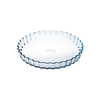 Cuisine 27cm Baking Round Glass Pie/Flan Dish Bakeware - Clear