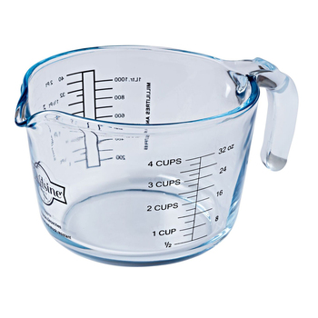 Cuisine Glass 1L Measuring Jug Cup w/ Handle - Clear