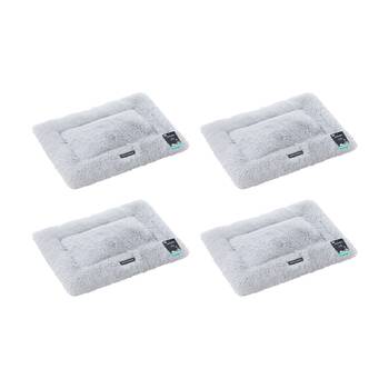4PK Paws and Claws Pet Mat Medium 70x50x4cm Light Grey Super Plush Washable