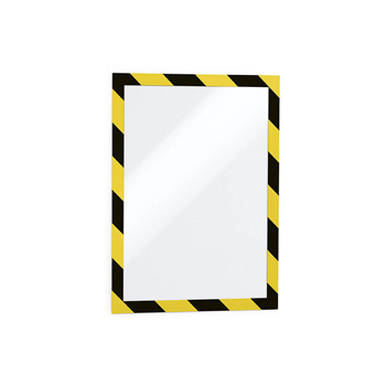 Durable Duraframe Security Self-Adhesive A4 Sign Display - Yellow/Black