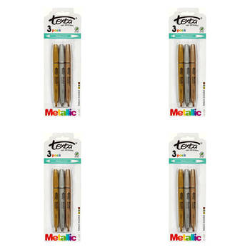 12pc Texta Non-Toxic Metallic Markers Gold/Silver/Bronze