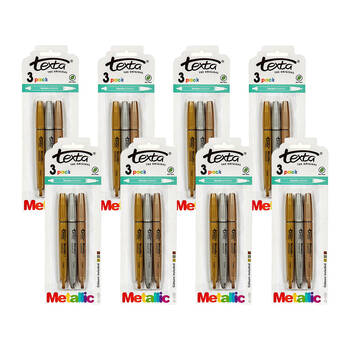 24pc Texta Non-Toxic Metallic Markers Gold/Silver/Bronze
