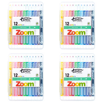 48pc Texta Zoom Twist Crayons Hard Case Wallet