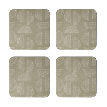 4PK Ladelle Splice Hardboard Square Cup Coaster 10cm Holder - Moss