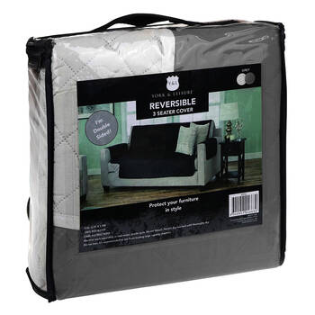 York & Leisure Reversible 3 Seater Couch Cover - Grey