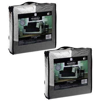 2PK York & Leisure Reversible 3 Seater Couch Cover - Grey