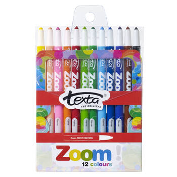 Texta Zoom Twist Crayons Hard Case Wallet 12pc