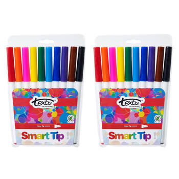 2x 10pc Texta The Original Smart Bullet Tip Markers