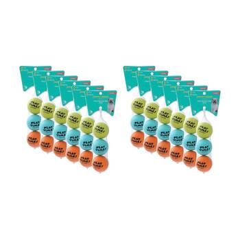 12x 3pc Paws and Claws Flexi-Bounce Ball 6cm Rubber Made Lightweight