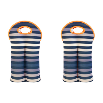 2PK Annabel Trends Neoprene Double Bottle Bag 24x38cm - Gradient Stripe