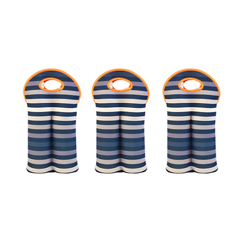 3PK Annabel Trends Neoprene Double Bottle Bag 24x38cm - Gradient Stripe
