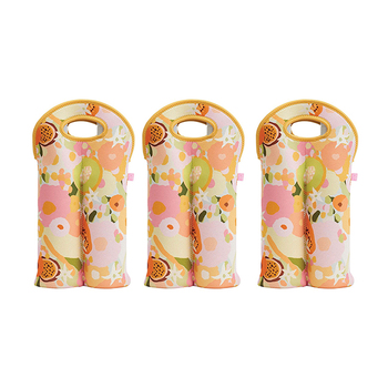 3PK Annabel Trends Neoprene Double Bottle Bag 24x38cm - Tutti Fruitti