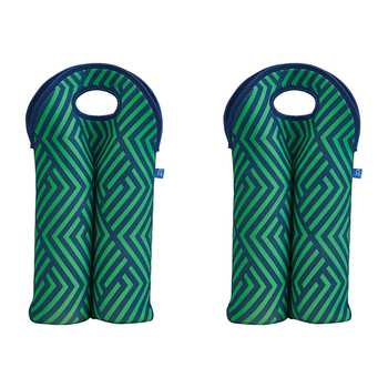 2PK Annabel Trends Neoprene Double Bottle Bag 24x38cm - Zig Zag