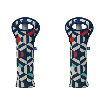 2PK Annabel Trends Neoprene Single Bottle Bag 14x38cm - Geo