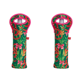 2PK Annabel Trends Neoprene Single Bottle Bag 14x38cm - Jungle Snake