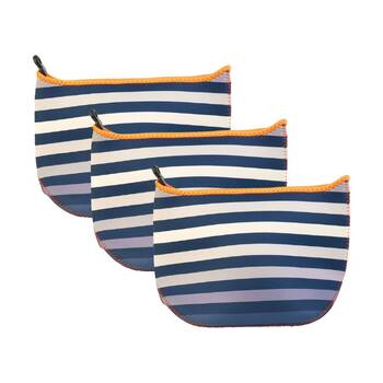 3PK Annabel Trends Wet Pack Neoprene Mens Wet Bags 30x38cm - Gradient Stripe